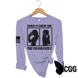 Carry & Pray Long Sleeve Lavender / Xs