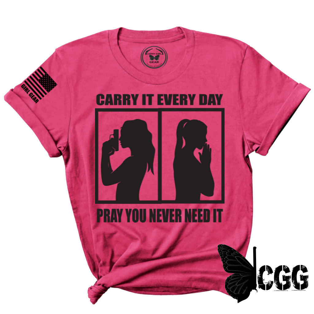 Carry & Pray Tee Xs / Fuchsia Unisex Cut Cgg Perfect Tee