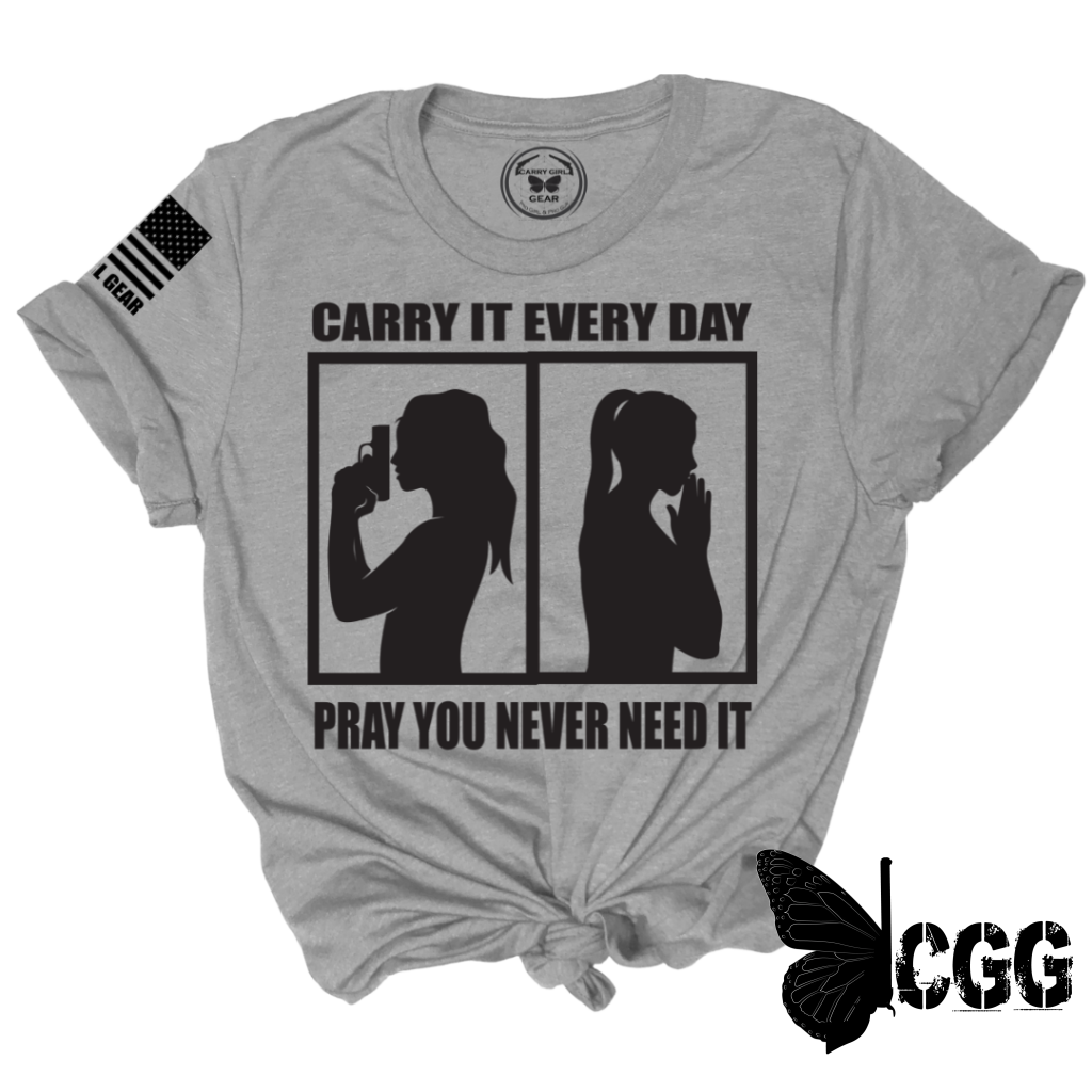 Carry & Pray Tee Xs / Steel Unisex Cut Cgg Perfect Tee