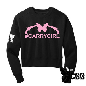 #carrygirl Cropped Crew Sweatshirt Black / Xs