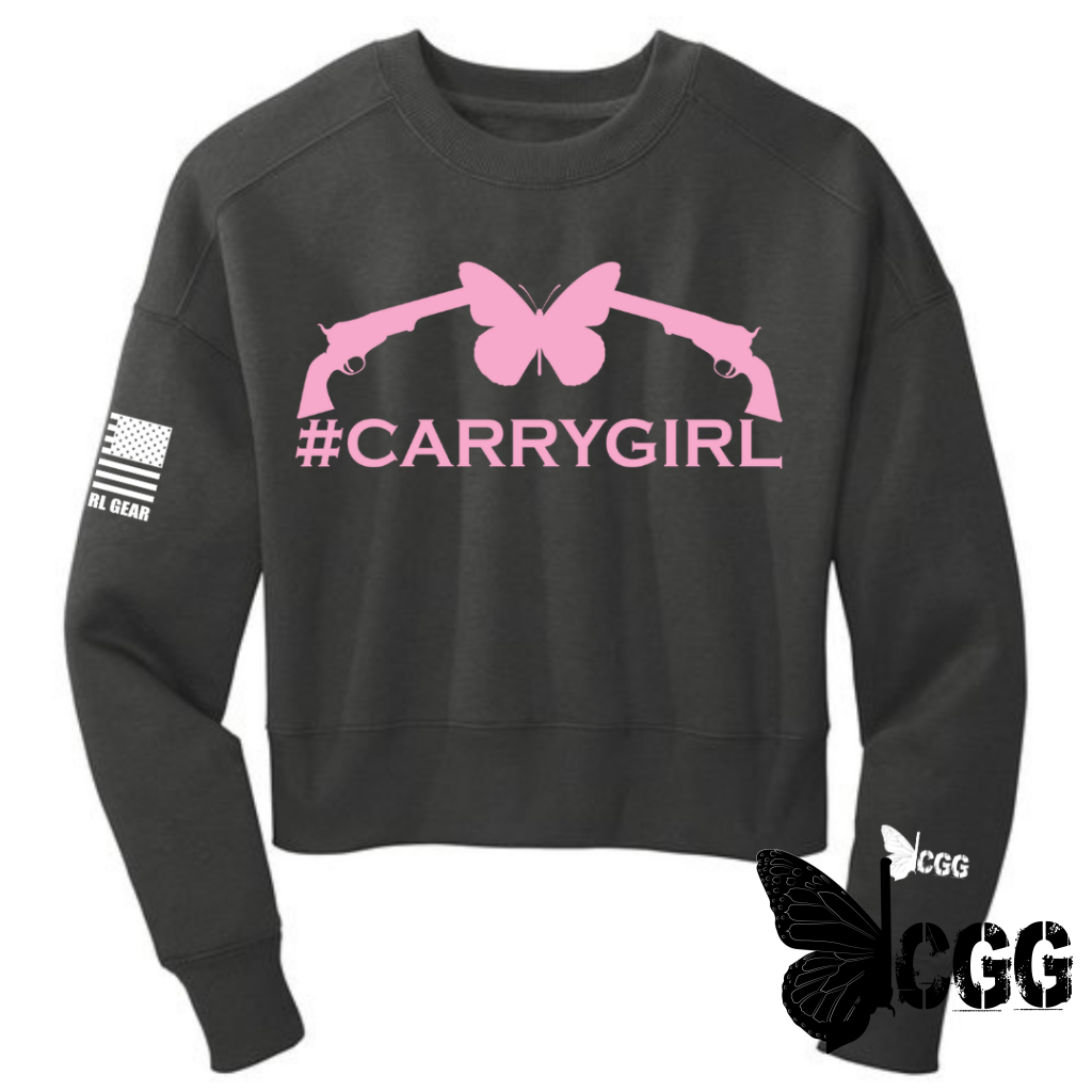 #carrygirl Cropped Crew Sweatshirt Black / Xs