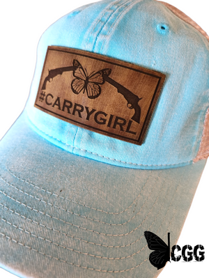 #Carrygirl Leather Patch Blue Lagoon Trucker