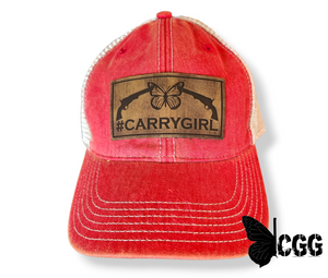 #Carrygirl Leather Patch Red Trucker