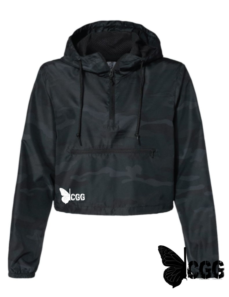 Cgg Camo Crop Windbreaker Sm / Black