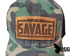 Cgg Savage Camo Leather Patch Trucker