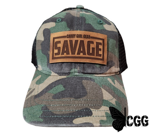 Cgg Savage Camo Leather Patch Trucker Camo/Black Mesh