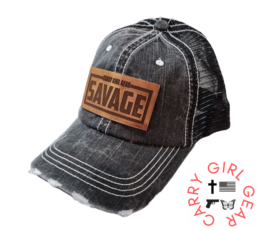Cgg Savage Leather Patch Trucker Hats