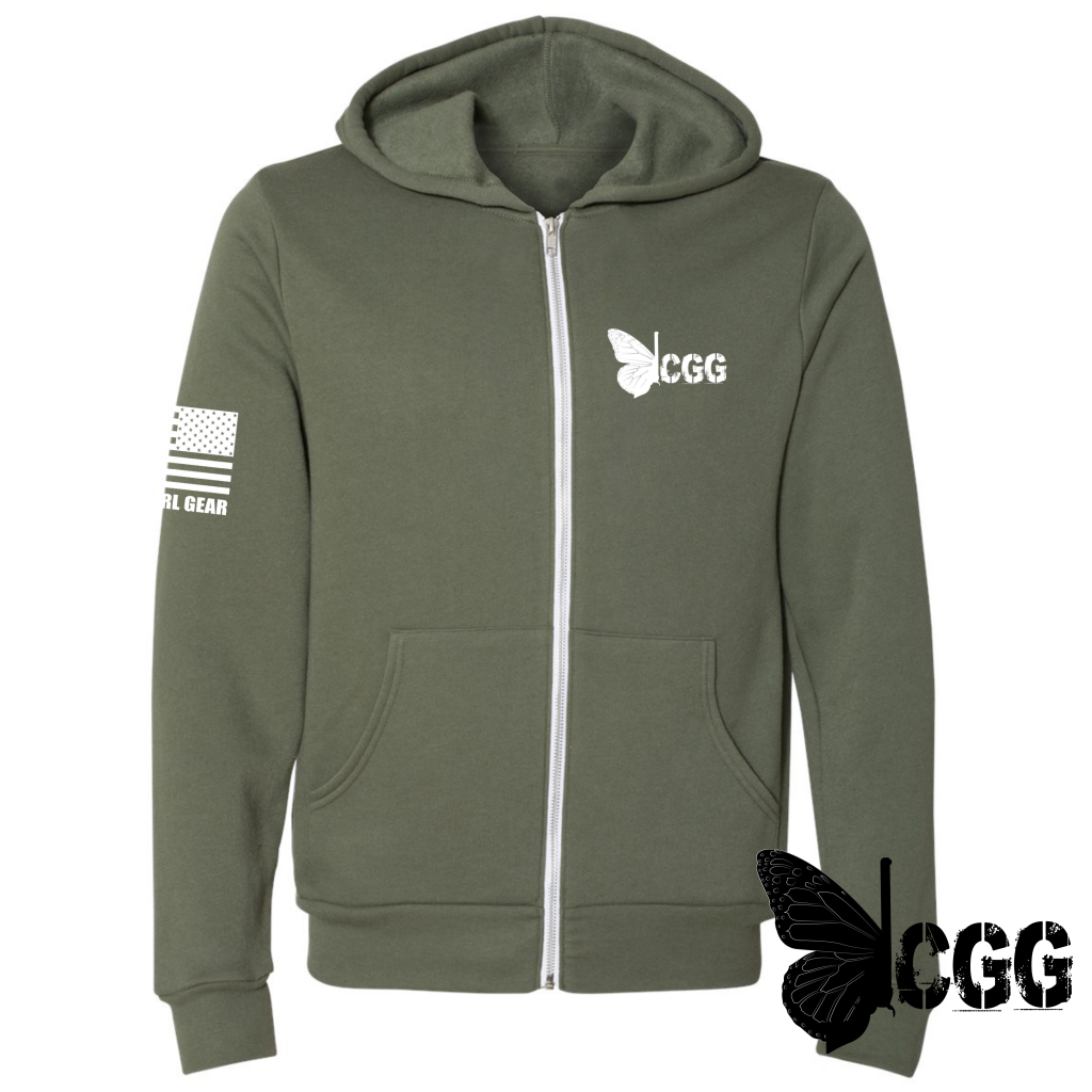 Cgg Zippered Hoodie Military Green / Xs