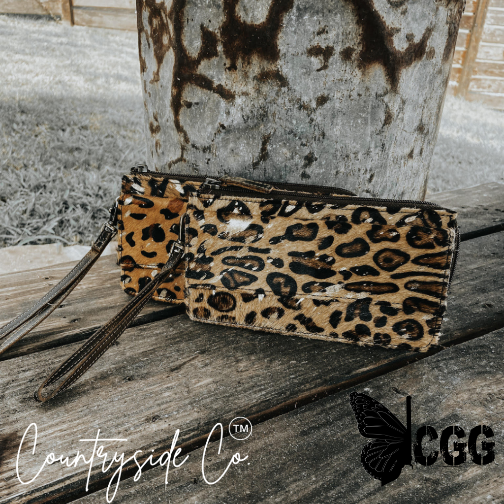 Cheetah Cowhide Wallet - Wristlet