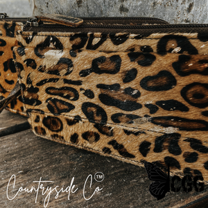 Cheetah Cowhide Wallet - Wristlet