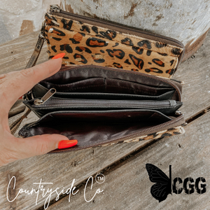 Cheetah Cowhide Wallet - Wristlet