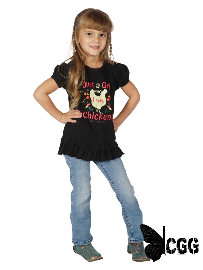 Chickadee Girls’ Tee 2T / Black Tees