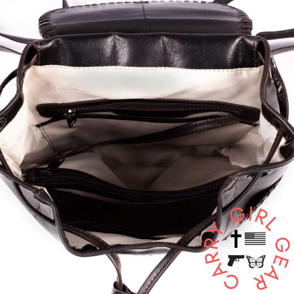 Concealed Carry Allie Leather Backpack By Lady Conceal Backpacks
