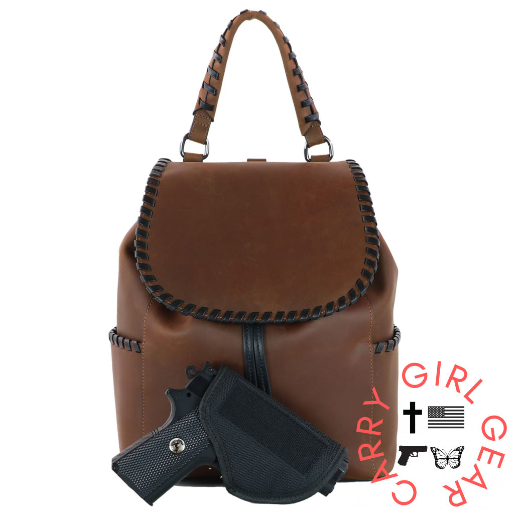 Concealed Carry Allie Leather Backpack By Lady Conceal Backpacks