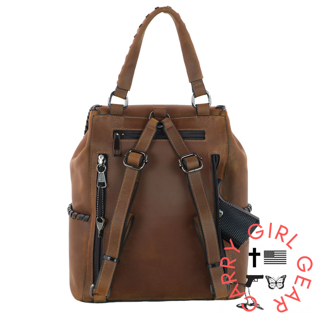 Concealed Carry Allie Leather Backpack By Lady Conceal Backpacks