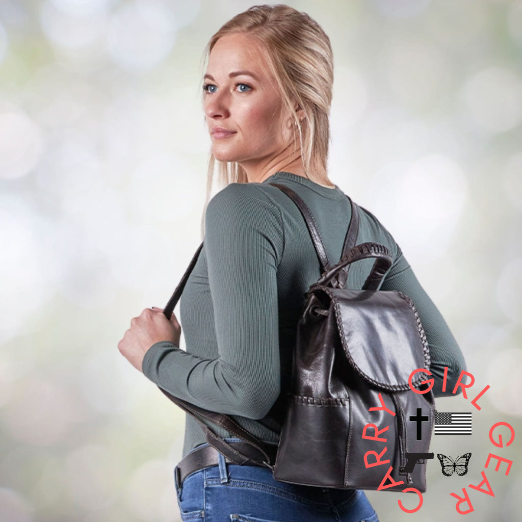 Concealed Carry Allie Leather Backpack By Lady Conceal Backpacks