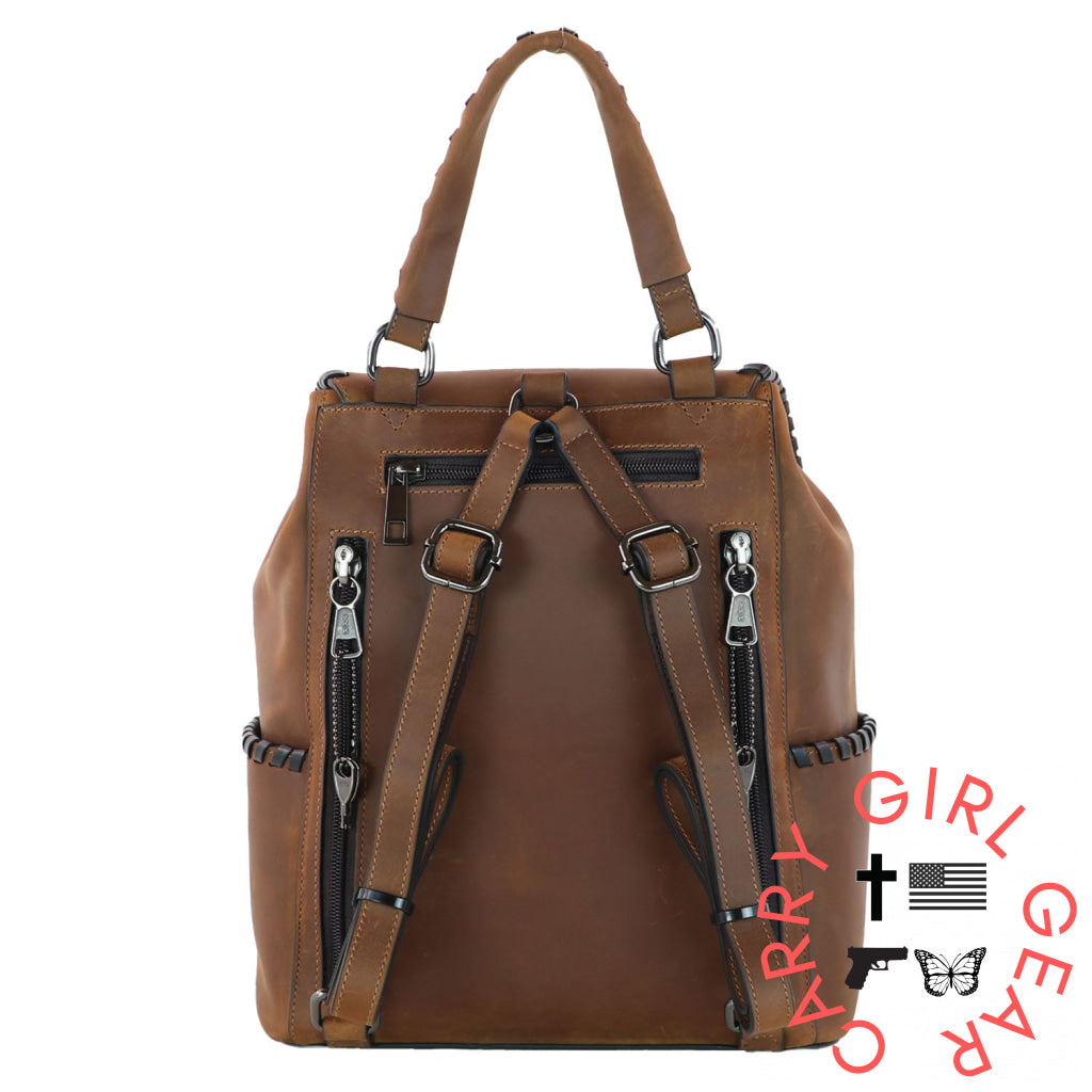 Concealed Carry Allie Leather Backpack By Lady Conceal Backpacks