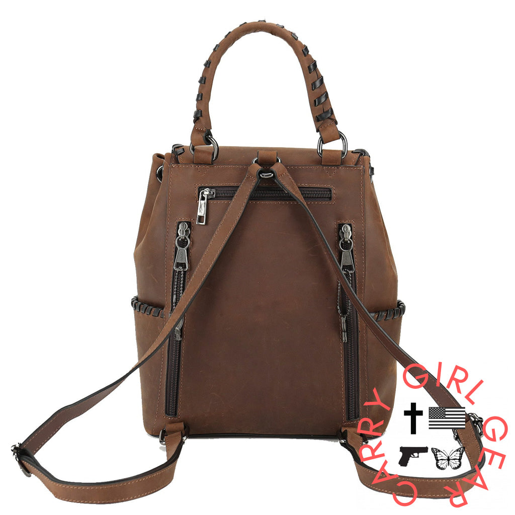 Concealed Carry Allie Leather Backpack By Lady Conceal Backpacks