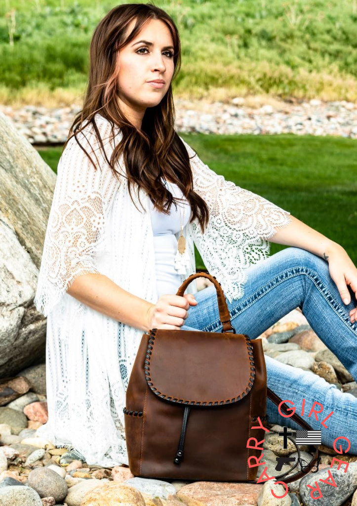Concealed Carry Allie Leather Backpack By Lady Conceal Backpacks