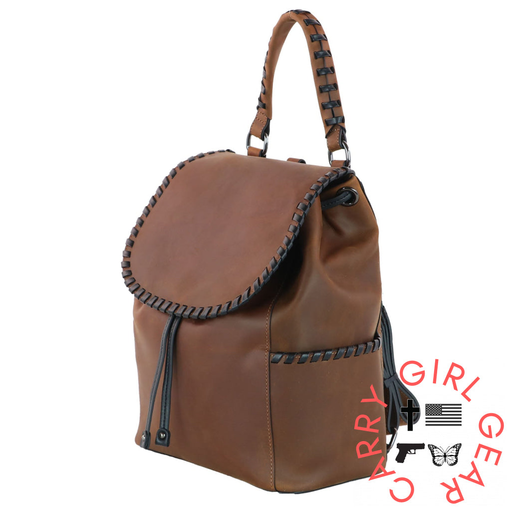 Concealed Carry Allie Leather Backpack By Lady Conceal Backpacks