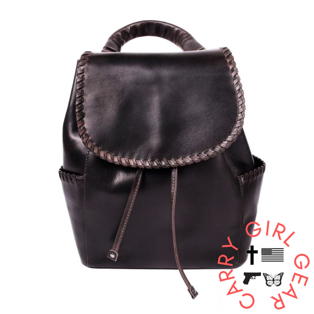 Concealed Carry Allie Leather Backpack By Lady Conceal Gray Backpacks