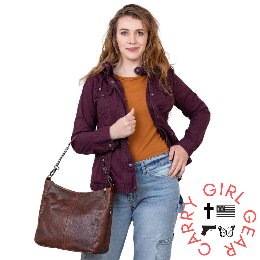 Concealed Carry Ava Leather Hobo By Lady Conceal