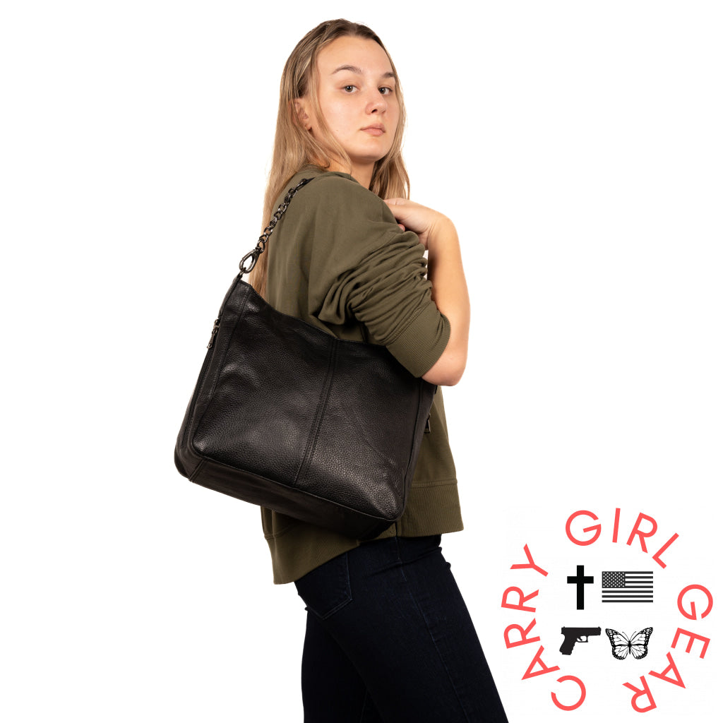 Concealed Carry Ava Leather Hobo By Lady Conceal