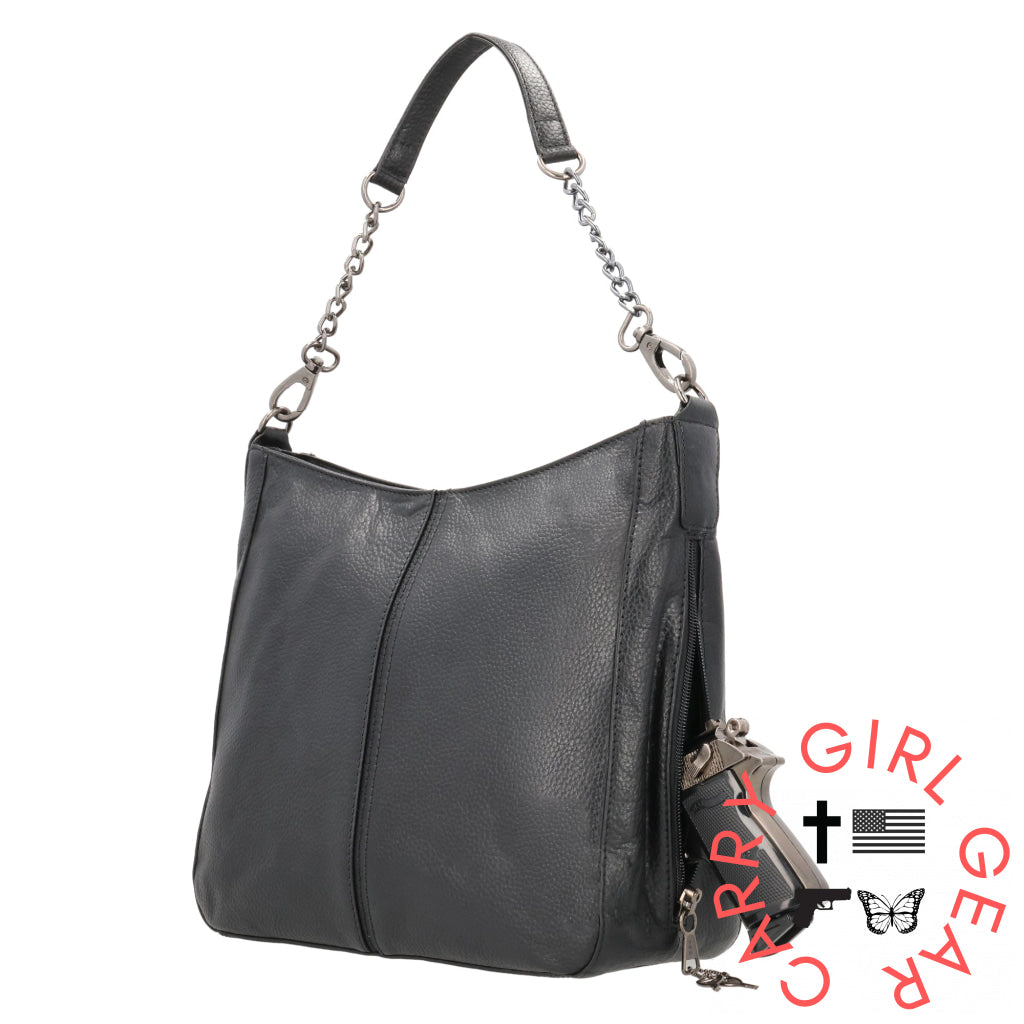 Concealed Carry Ava Leather Hobo By Lady Conceal
