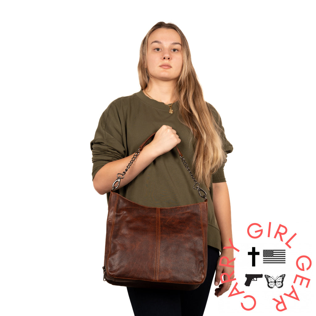 Concealed Carry Ava Leather Hobo By Lady Conceal