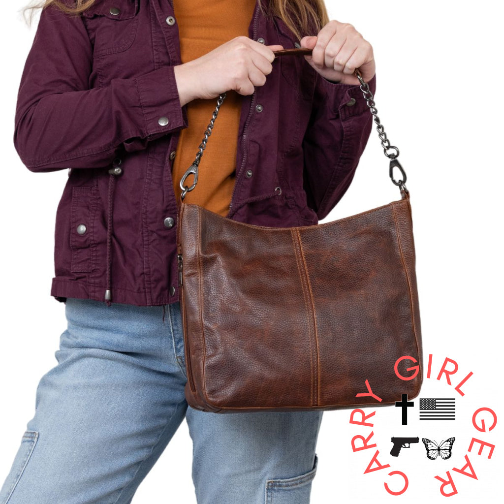 Concealed Carry Ava Leather Hobo By Lady Conceal