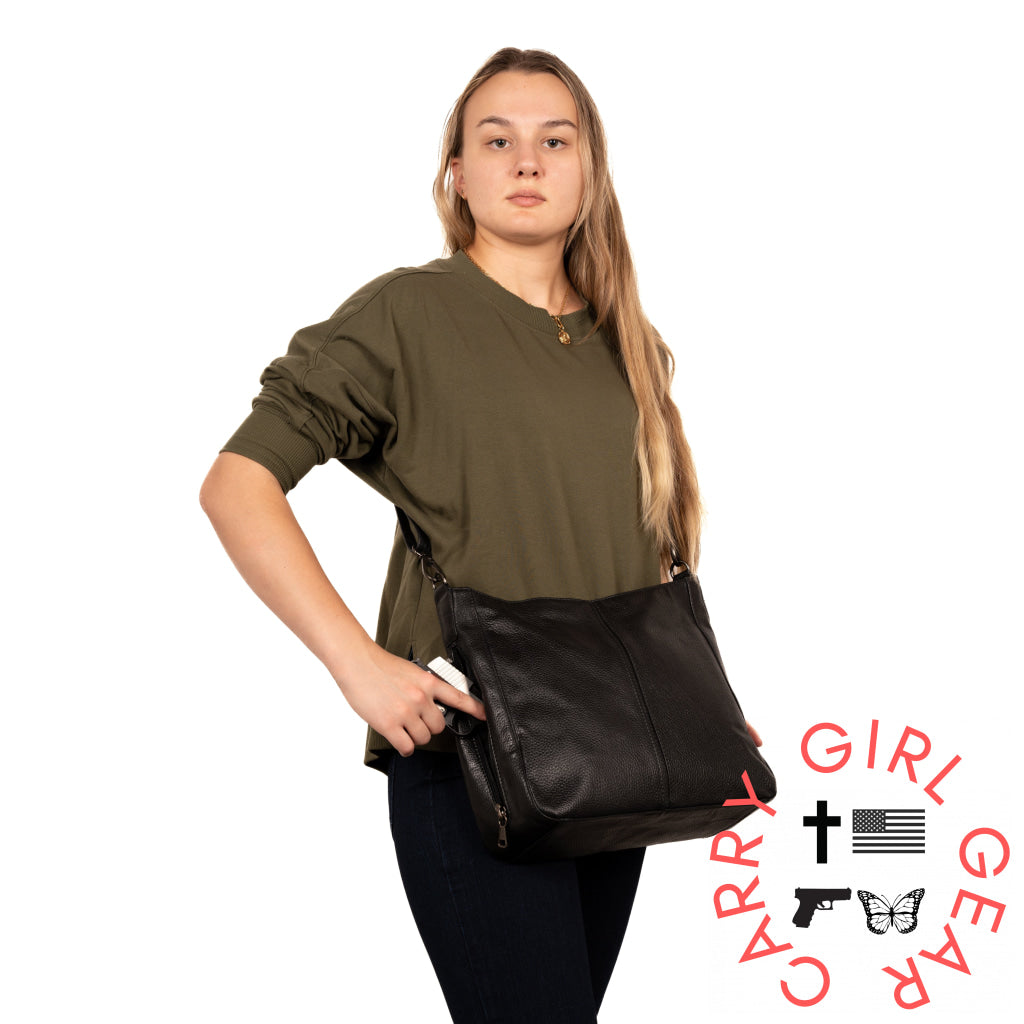 Concealed Carry Ava Leather Hobo By Lady Conceal