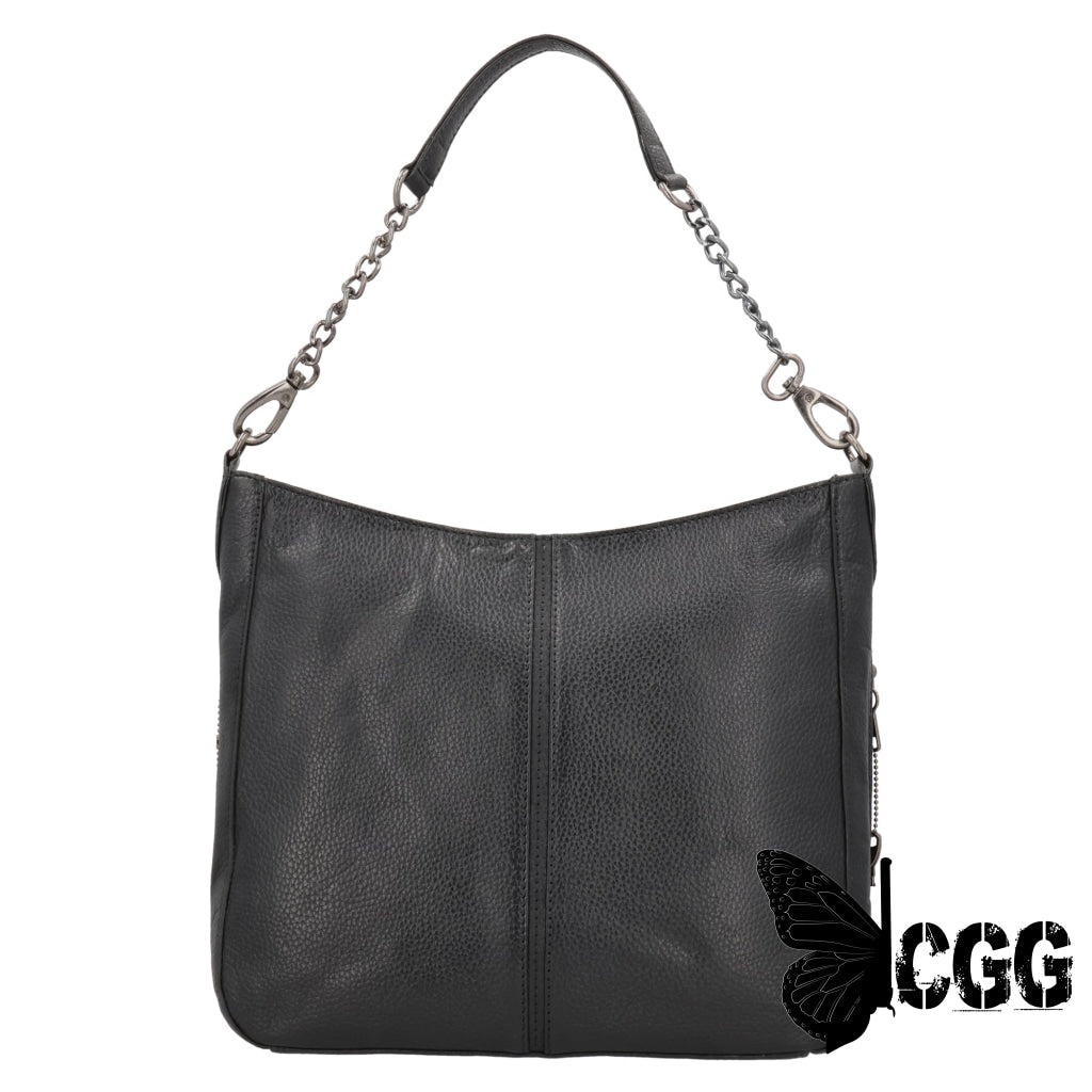 Concealed Carry Ava Leather Hobo By Lady Conceal Black