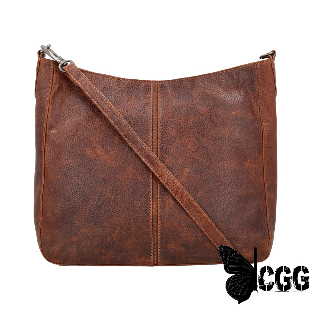 Concealed Carry Ava Leather Hobo By Lady Conceal Cognac