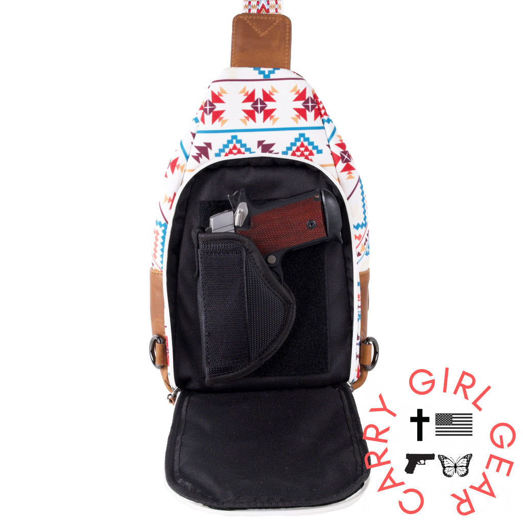Concealed Carry Aztec Indie Canvas Sling by DS Conceal