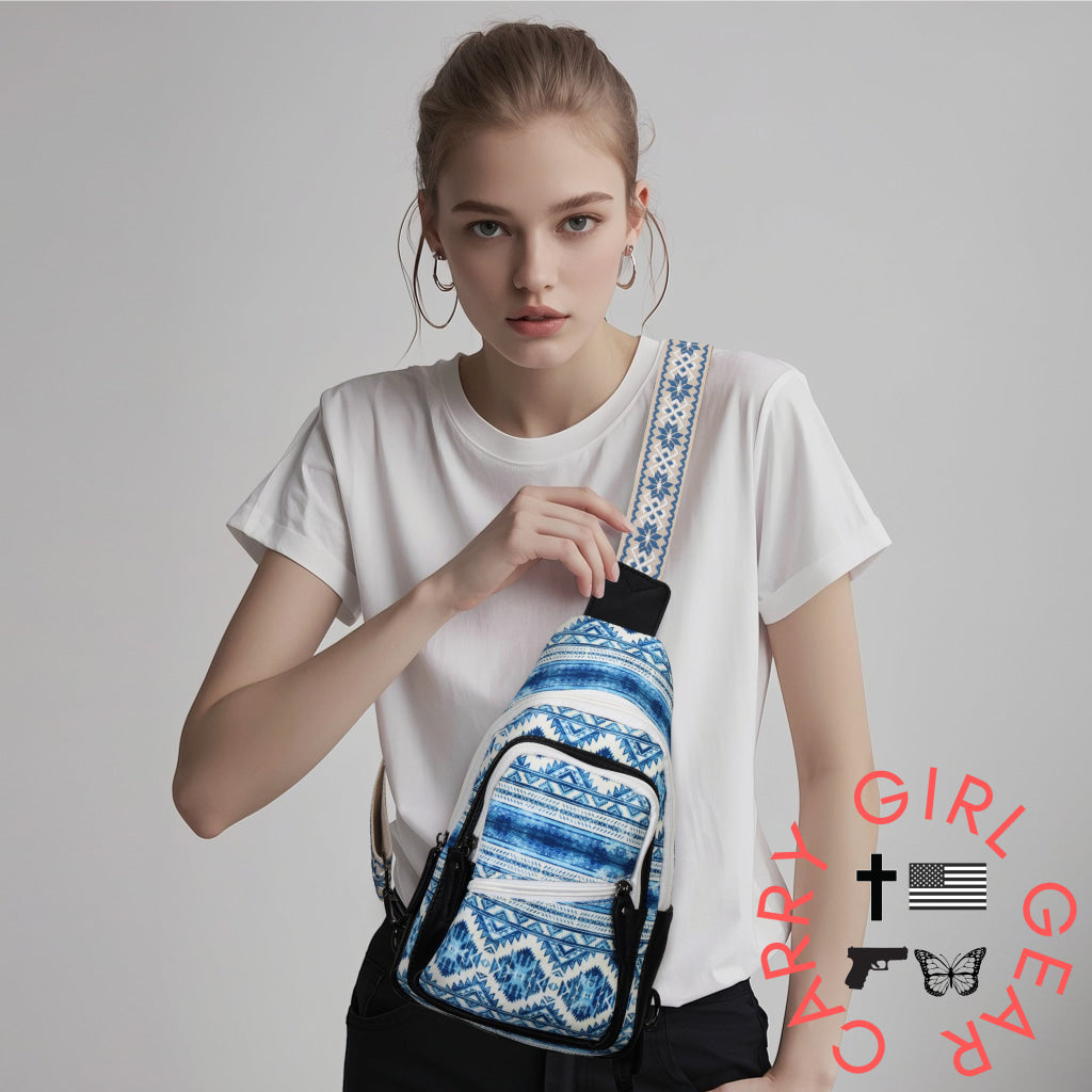 Concealed Carry Aztec Indie Canvas Sling by DS Conceal