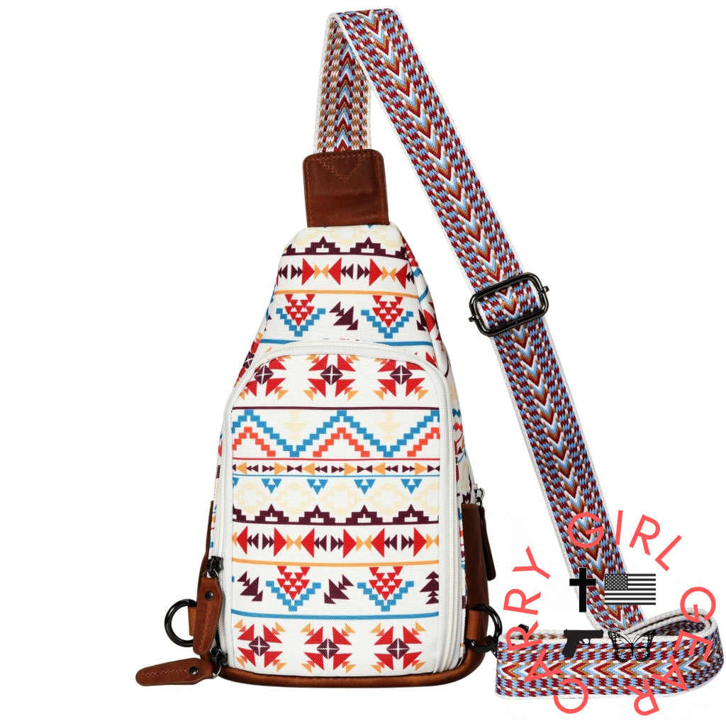 Concealed Carry Aztec Indie Canvas Sling by DS Conceal