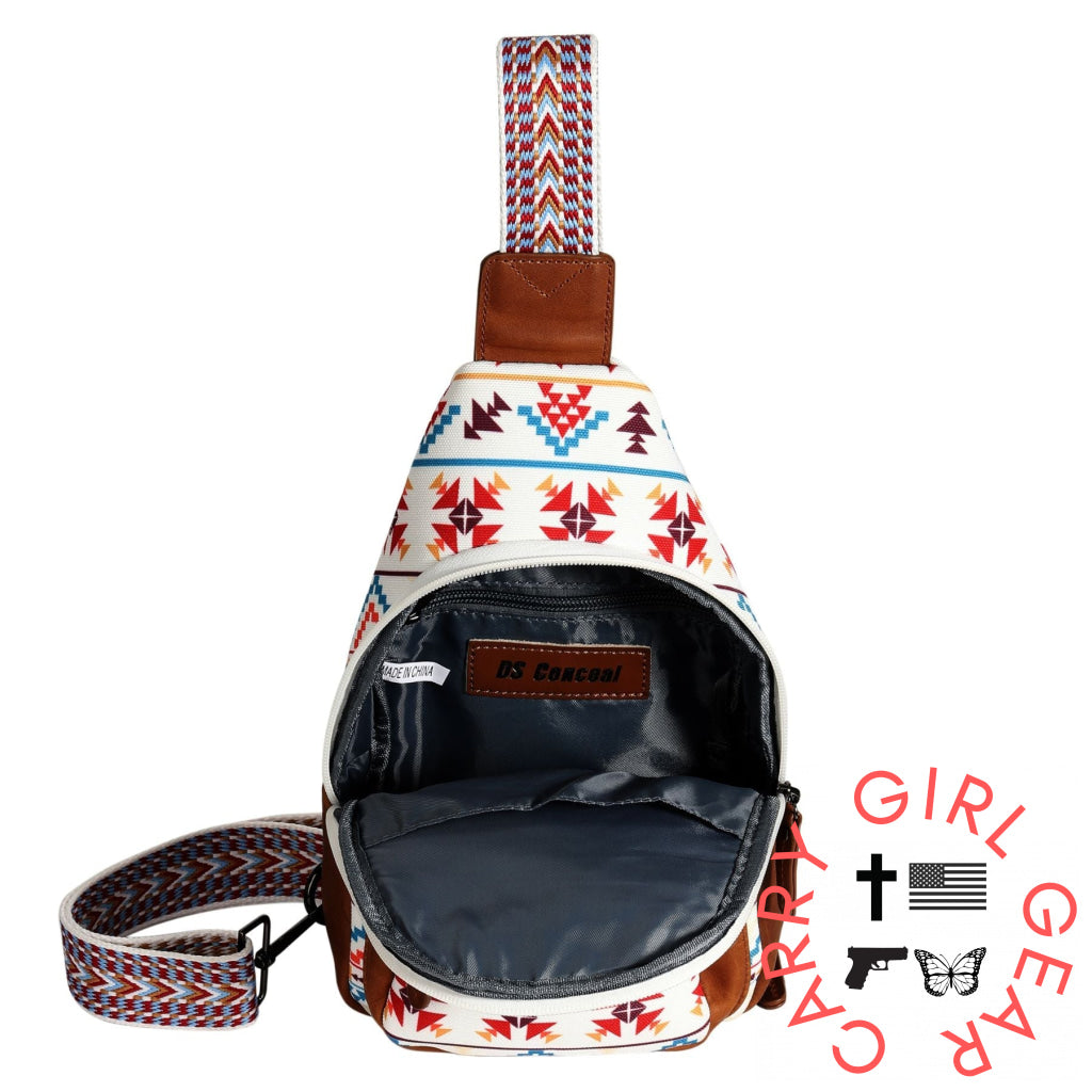 Concealed Carry Aztec Indie Canvas Sling by DS Conceal