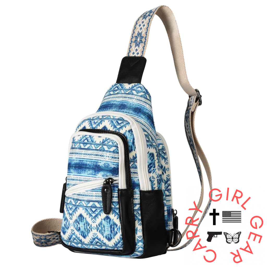 Concealed Carry Aztec Indie Canvas Sling by DS Conceal