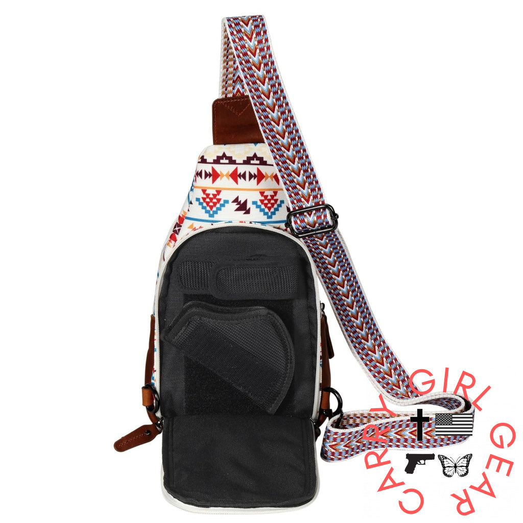 Concealed Carry Aztec Indie Canvas Sling by DS Conceal