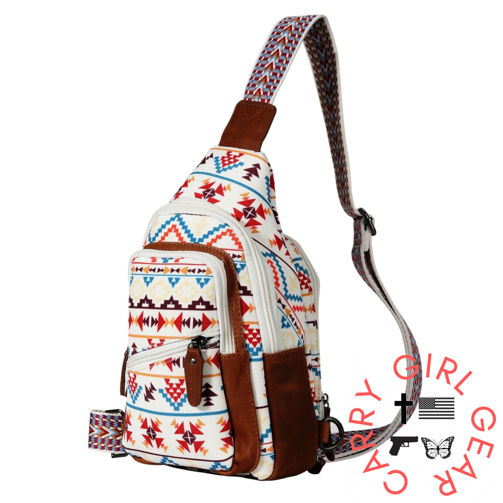 Concealed Carry Aztec Indie Canvas Sling by DS Conceal