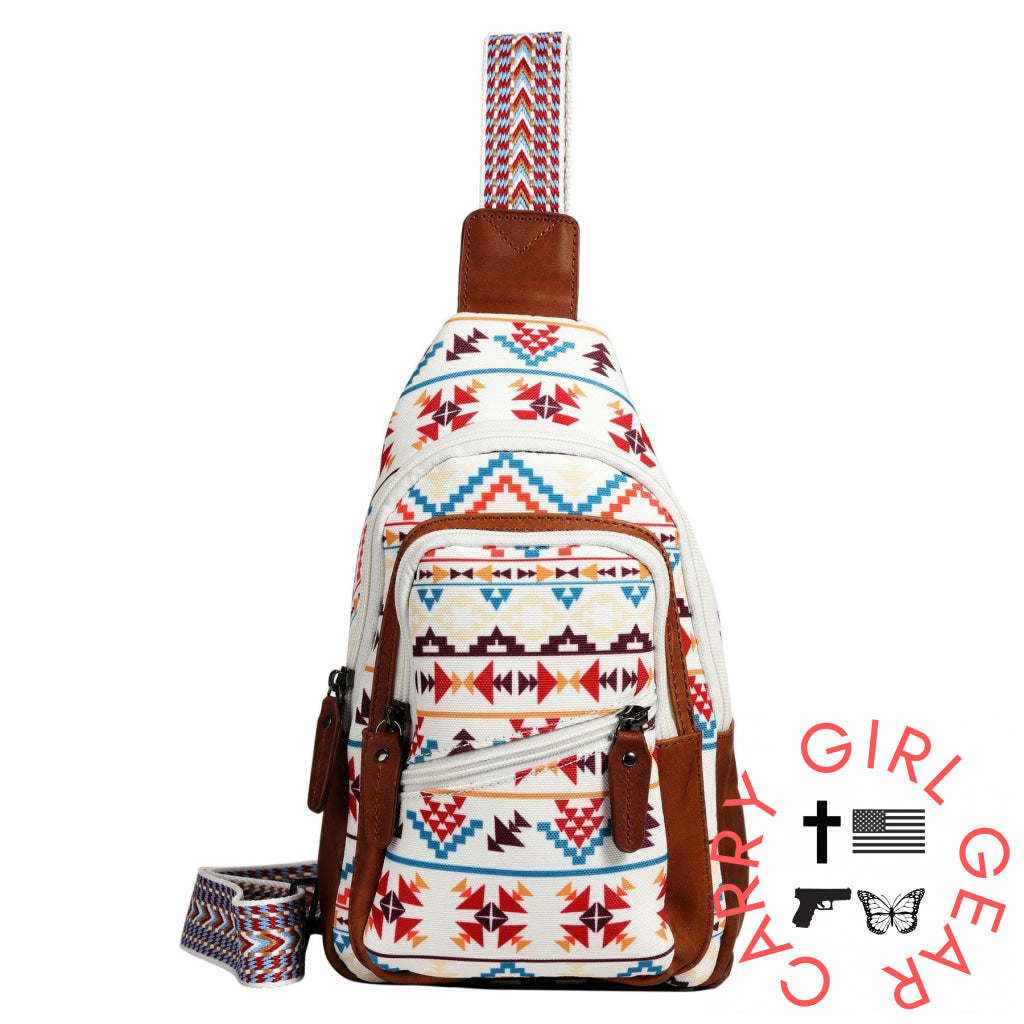 Concealed Carry Aztec Indie Canvas Sling by DS Conceal Multi Aztec