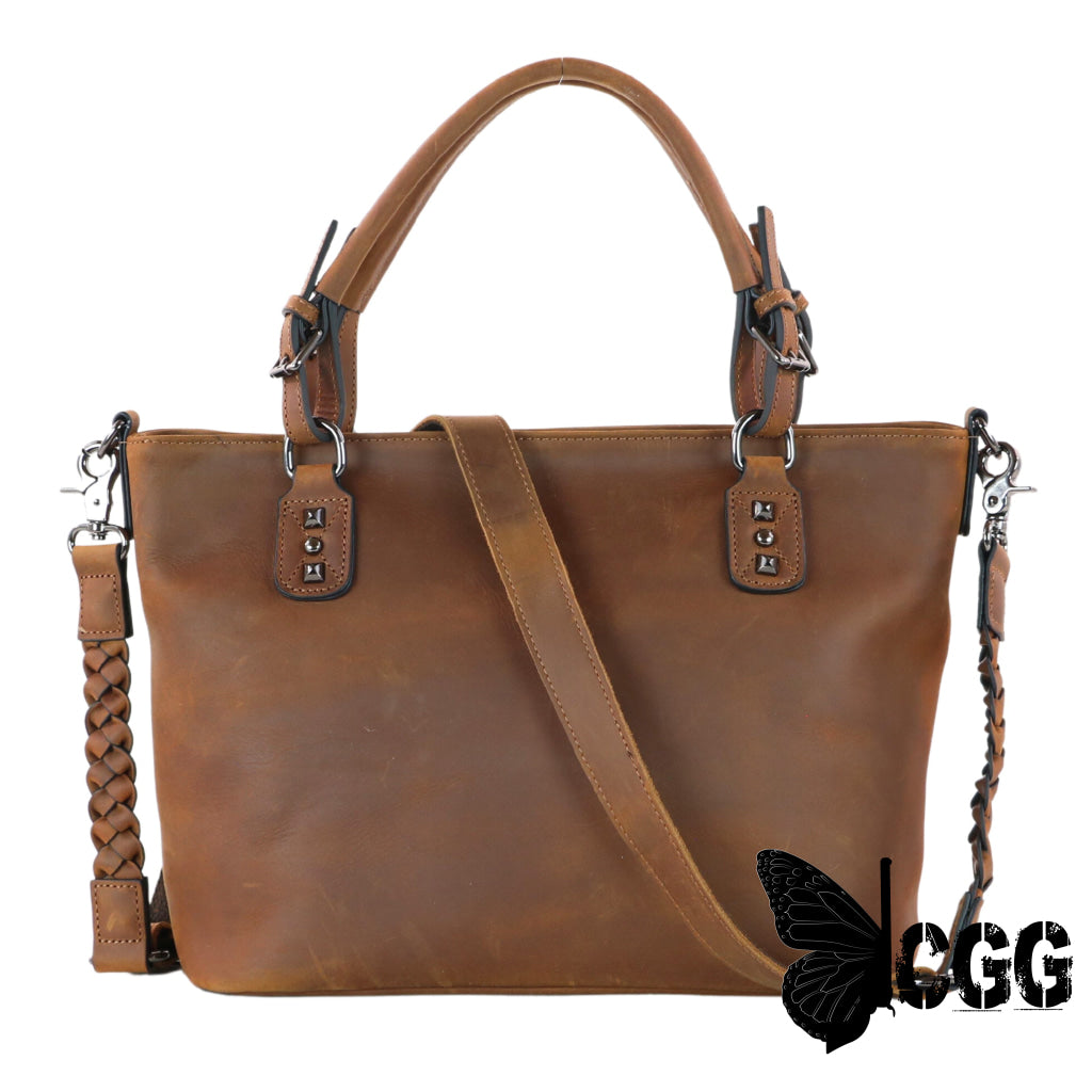 Concealed Carry Bailey Leather Satchel By Lady Conceal Distressed Brown Satchels