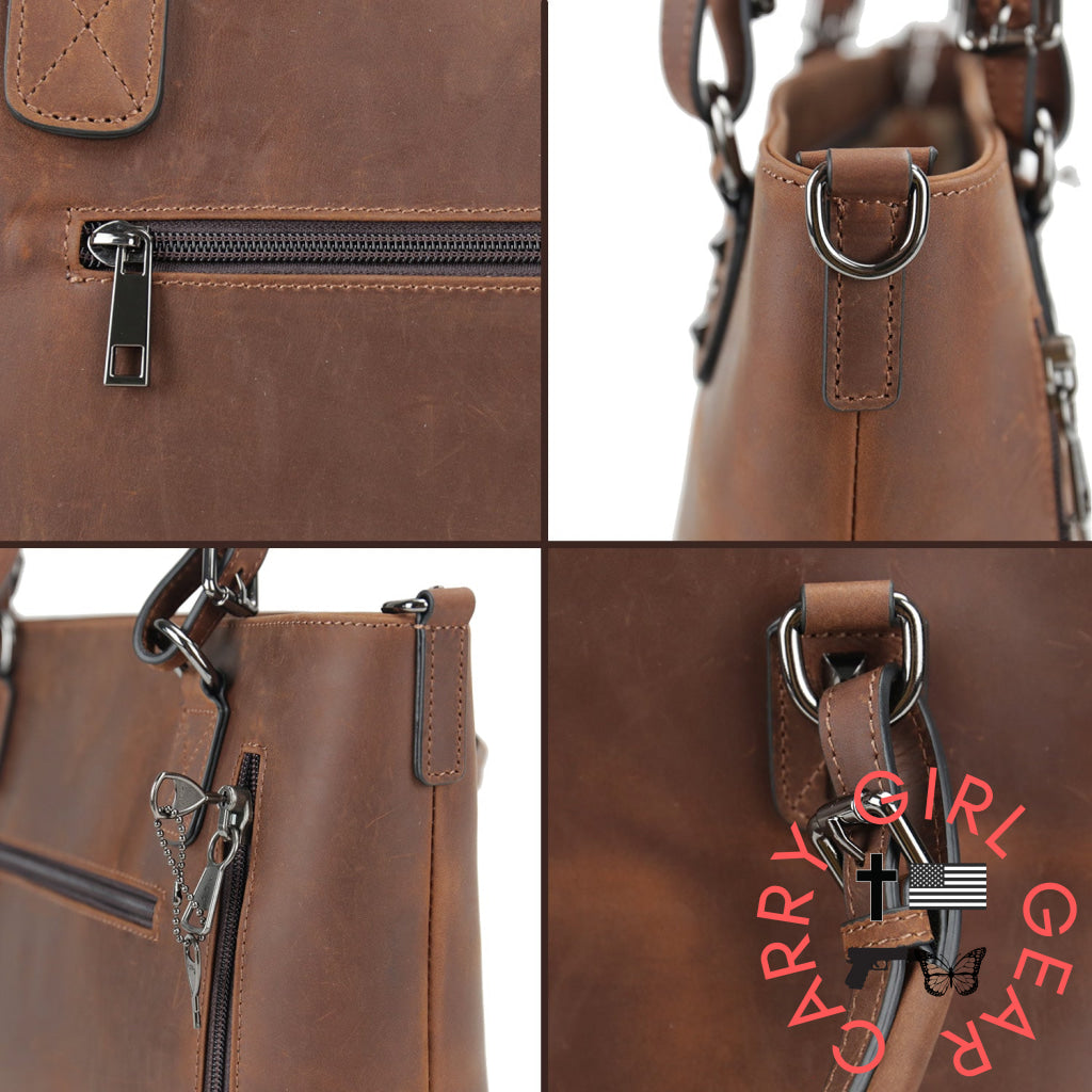 Concealed Carry Bailey Leather Satchel By Lady Conceal Satchels