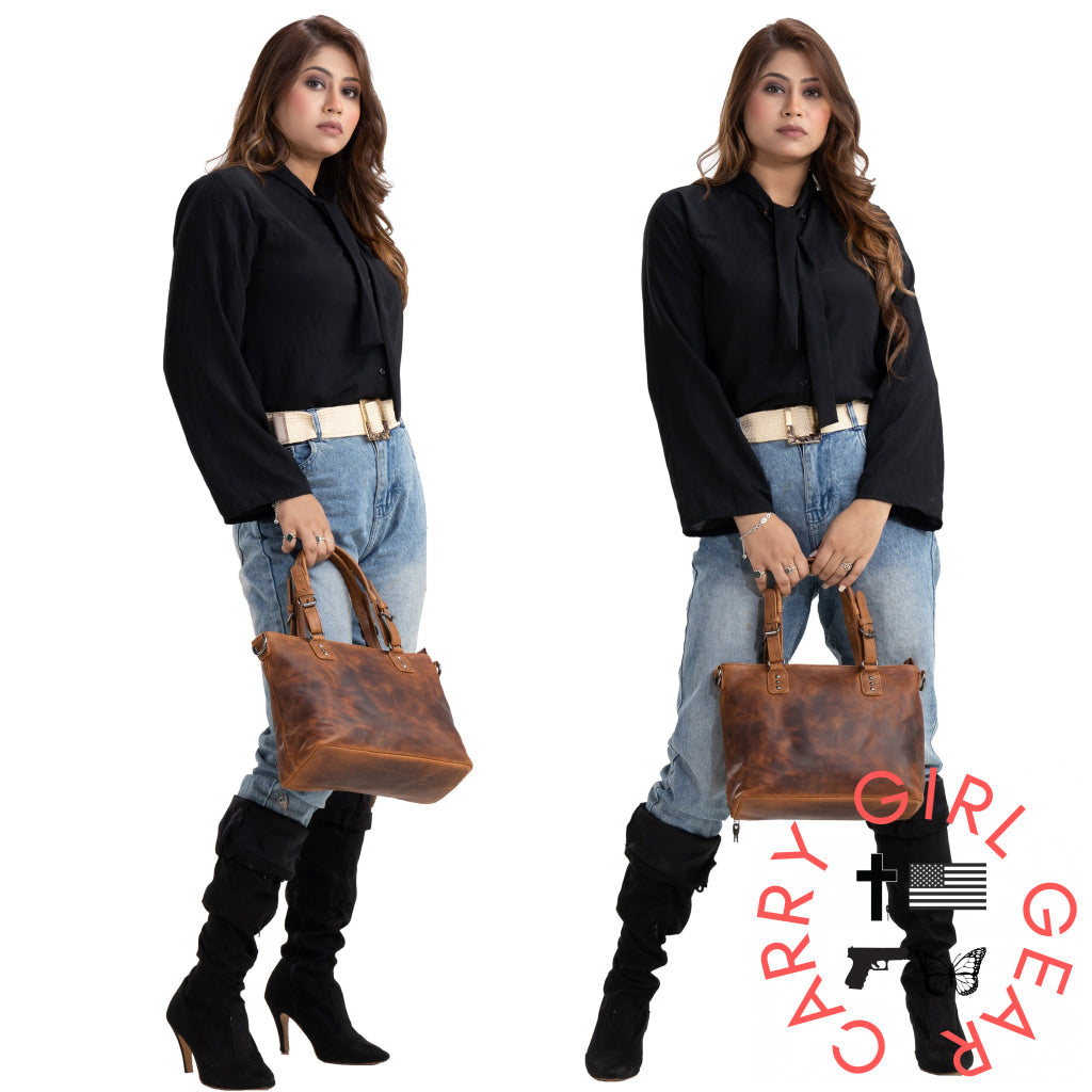 Concealed Carry Bailey Leather Satchel By Lady Conceal Satchels