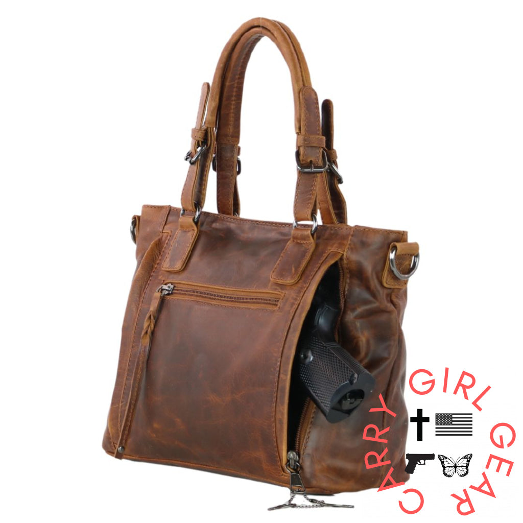 Concealed Carry Bailey Leather Satchel By Lady Conceal Satchels