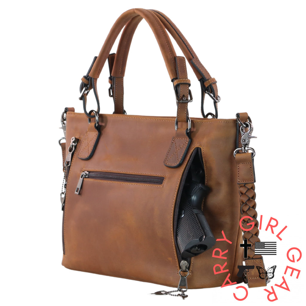 Concealed Carry Bailey Leather Satchel By Lady Conceal Satchels