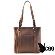 Concealed Carry Bella Leather Tote By Lady Conceal Distressed Brown Totes