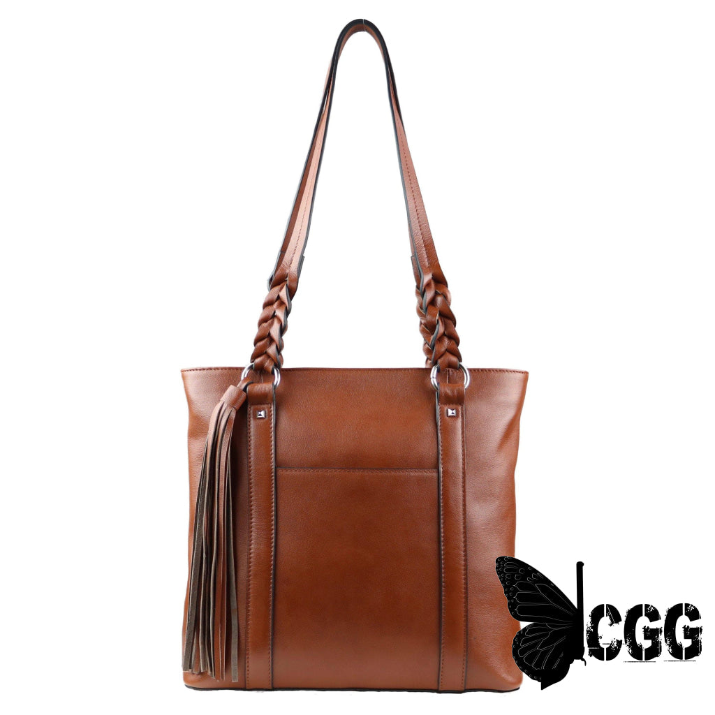 Concealed Carry Bella Leather Tote By Lady Conceal Mahogany Totes