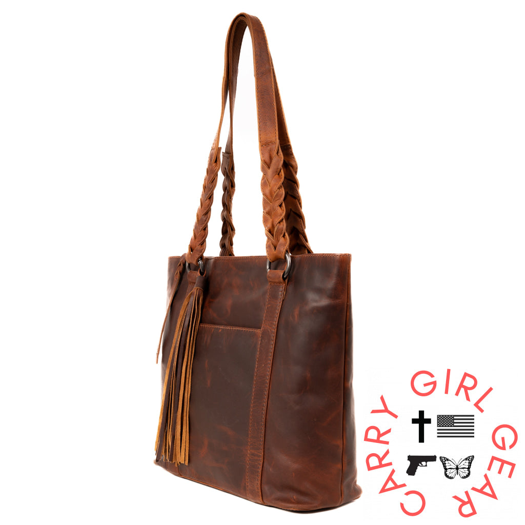 Concealed Carry Bella Leather Tote By Lady Conceal Totes