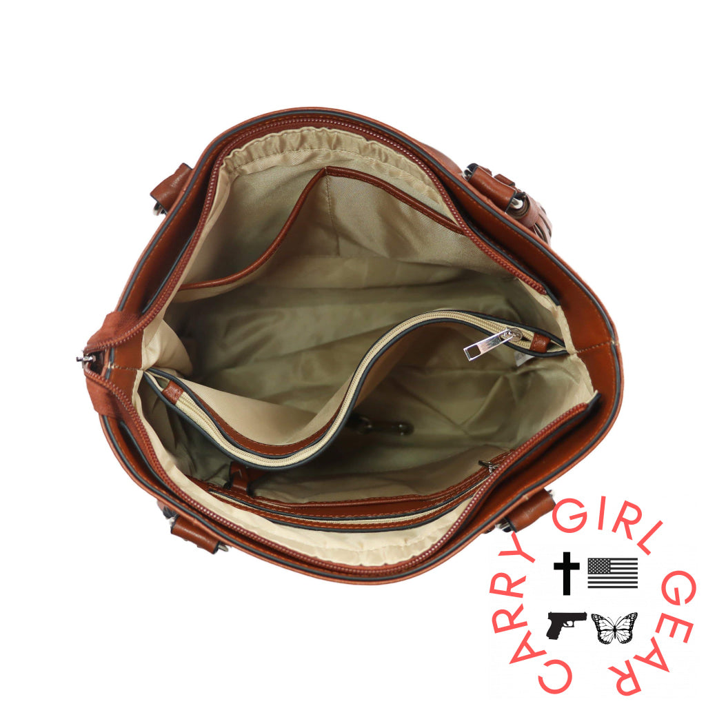Concealed Carry Bella Leather Tote By Lady Conceal Totes